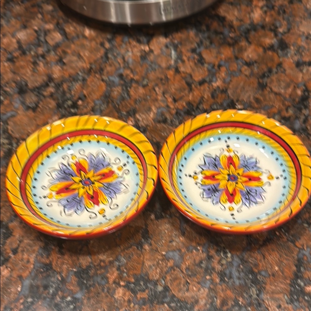 Colorful Ceramic Decorative Bowls 4” dishwasher safe hand painted hand made